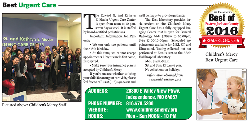 Kudos to Children's Mercy East